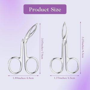 2 pinces à épiler en acier inoxydable avec poignée en forme de ciseaux, pointe fine, réutilisables, durables, faites à la main, de luxe, pour sourcils et poils - Product Image 2