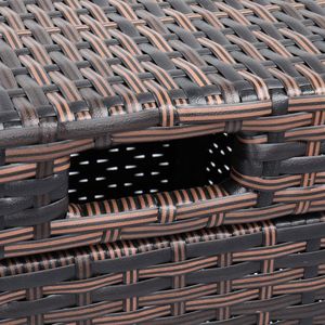 Cestino in Legno e Rattan con Coperchio Aperto e Struttura in Metallo, Capacità 240L per Uso Interno ed Esterno - Product Image 4