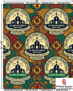 Customized African Wax Print Fabric Manufacturer Church Anniversary Convention Celebration Uniform Fundraising Fabric Supplier - Product Image 1