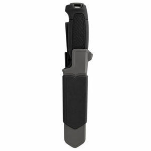 Couteaux de randonnée à lame fixe noir et gris avec lame argentée, manche ergonomique texturé, étui de protection et passant de ceinture pour la randonnée - Product Image 5