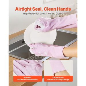 2 paia di guanti per la pulizia antiscivolo grandi riutilizzabili guanti per lavastoviglie per uso domestico - Product Image 2