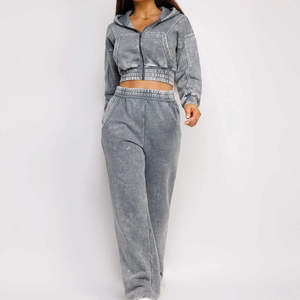 Ensemble de survêtement décontracté pour femme en molleton de coton brossé, personnalisable, écologique, OEM, vente en gros - Product Image 3