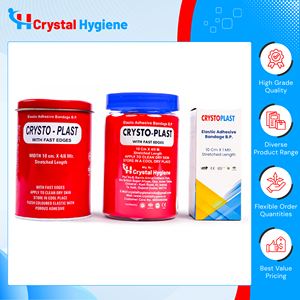Venda elástica adhesiva transpirable de óxido de zinc Crysto Plast de alta calidad con certificación CE e ISO, al mejor precio del mercado. - Product Image 4
