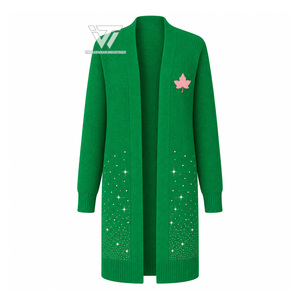 Vente en gros Alpha grec |   Kapa |   Vêtements de la sororité Alpha, veste longue en coton brodée avec des strass - Product Image 1