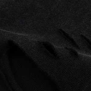 Débardeur Homme Noir Sans Manches Col Rond Tricoté Décontracté à Ourlet Effiloché Couleur Unie Style Col Rond - Product Image 6