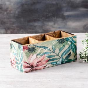 Organizador de Cubiertos de Madera Natural con Asa, Artículo Decorativo para el Hogar, Organizador de Condimentos, Artículo al por Mayor, Artesanía India, Nuevo Diseño - Product Image 2