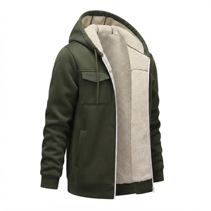 Custom Logo Unisex Oversized Bomber <b>Jacket</b> Hooded Sherpa Lined Waterproof <b>Zip</b> <b>up</b> Streetwear Outdoor Winter Casual Coat - Product Image 5