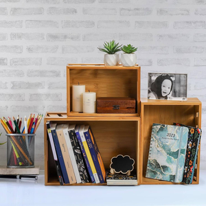 Eco-friendly Multifunction <b>Bamboo</b> Storage Bins Modern Design Multi-Purpose Rectangle Storage <b>Container</b> with Handle - Product Image 2