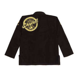 Shoyoroll BJJ Kimono Black Men's Regular Fit Cotton Judo Gi With <b>Gold</b> Embroidery Logo - Product Image 2