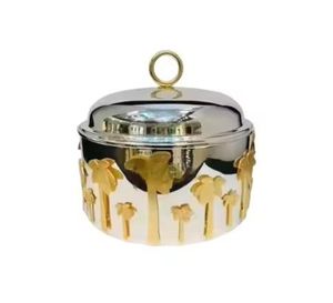 Luxury Stainless Steel Stone Pattern Casserole Dish With Lid <b>Buffet</b> Serving Pot Hotel Restaurant Catering Tableware - Product Image 3