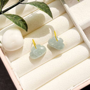 Pendentif en pierre précieuse Aquamarine polie, charme en pierre bleue naturelle avec anneau en or, bijou bohème, cadeau pour l'amour - Product Image 1