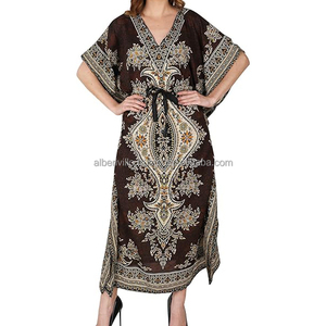 Abordable africain traditionnel Dashiki caftan Fabuleux vêtements pour femmes Caftan robe bloc de main imprimé longue robe - Product Image 1