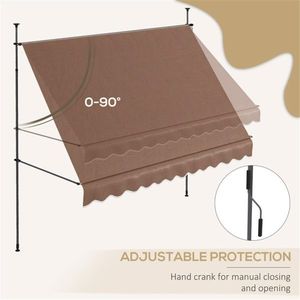 Tenda da Sole Estensibile in Lega di Alluminio per Finestre e Porte, Operazione Manuale, Copertura per Balcone e Patio con Protezione dalla Pioggia in PC Rivestito - Product Image 4