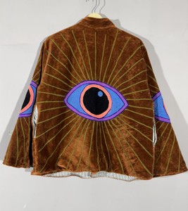 Handmade Finished Embroidered <b>Velvet</b> Short Suzani <b>Jacket</b> for <b>Women</b> Eco-Friendly Breathable Reversible Cotton Lining Autumn - Product Image 3