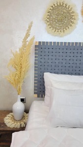 Handmade Wooden Rattan Cane <b>Headboard</b> <b>King</b> <b>Size</b> Natural Finish Modern Bedroom Furniture Decorative Backboard - Product Image 3