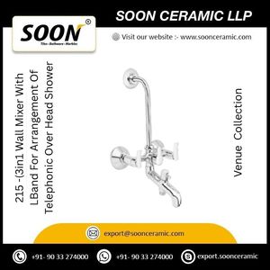 3 in 1 Wall Mixer With L Bend For Arrangement of Telephonic & Overhead Shower - Product Image 4