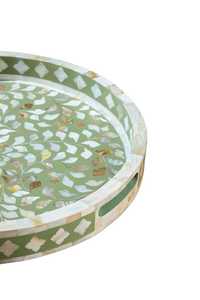Bandeja de Servicio y Almacenamiento Premium Hecha a Mano con Incrustaciones de Concha de Nácar, Organizador de Mosaico Iridiscente de Lujo para Comedor, Eventos y Eventos Sofisticados - Product Image 4