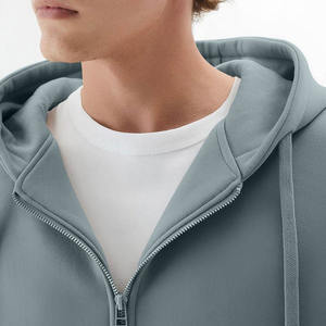 Sudadera con Capucha de Invierno para Hombre, de Alta Calidad, 100% Algodón, 450g, con Cierre, Bolsillo Canguro, Transpirable, de Secado Rápido, Diseño Liso - Product Image 5