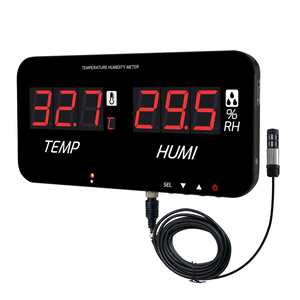 Thermo-hygromètre numérique mural avec sonde, écran HD 13 pouces ℃ / ℉   Capteur commutable et externe, fonction d'alarme (OEM) - Product Image 1