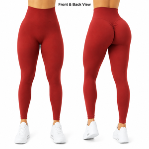 Custom Women's Scrunch Bum Seamless Gym Leggings High Waist Nylon Spandex <b>Butt</b> <b>Lifting</b> Workout Yoga <b>Pants</b> - Product Image 4