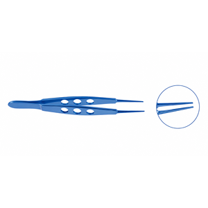 Pinzas de Sutura McPherson de Titanio Azul de Alta Calidad, Instrumento Microquirúrgico Oftálmico de Precisión para un Manejo Preciso de las Suturas - Product Image 6