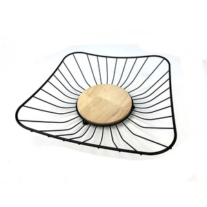 Home <b>Kitchen</b> Tabletop Metallic Black Coated Vegetable <b>Basket</b> Medium Size Metal Fruit <b>Basket</b> Organizer <b>Basket</b> From India - Product Image 2