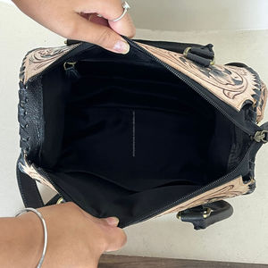 Bolso de Mano de Cuero Genuino 100% con Diseño Floral Tallado a Mano, Estilo Lujoso y Moderno para Mujer, Modelo 2026 - Product Image 6