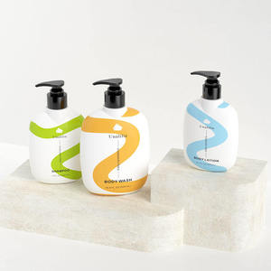 Cosmetic Custom Packaging Unalilia <b>200ml</b> 300ml 500ml Lotion Body Wash Shampoo White Flat PET Silk Screen Printed Pump <b>Bottles</b> - Product Image 1
