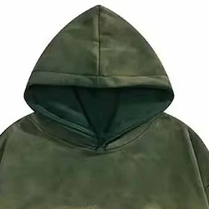 Sudadera con Capucha Personalizada al por Mayor con Letras en Degradado, Sudadera Unisex de Forro Polar Verde Oliva, Fabricante OEM ODM - Product Image 3