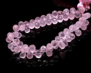 Perles en quartz rose facettées en forme de larme, perles de quartz rose naturelles pour la fabrication de bijoux faits main, colliers, pendentifs, boucles d'oreilles - Product Image 6