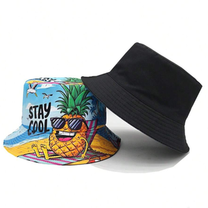 Wholesale Trendy <b>Reversible</b> Patchwork <b>Bucket</b> <b>Hat</b> High Quality Designer Streetwear Unisex Packable Sun <b>Bucket</b> <b>Hats</b> - Product Image 1