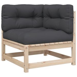 Ensemble de canapés de patio modulaires en bois de pin massif anthracite, 5 pièces, canapés de jardin - Product Image 4