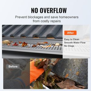 Protezione per grondaie fai-da-te in alluminio da 6 pollici con filtro antifoglie, 26 pezzi, lunghezza totale 104 piedi, diametro foro 0,157, per coperture e prese d'aria - Product Image 4