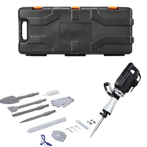 Martello Demolitore Elettrico Potente da 2800 W, 1200 BPM, con 3 Scalpelli, Vanga per Argilla, Valigetta per il Trasporto, Trapano Demolitore - Product Image 1