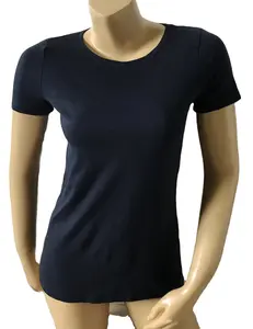 Short Sleeve Black Shirt For Women Cotton T-Shirts High Quality Material Customized Size - Wholesale Price