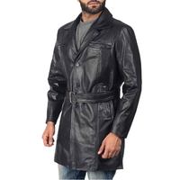 Manteau en cuir noir Jordan pour homme, qualité supérieure, élégant, vêtement d'hiver durable, vêtement d'extérieur tendance, design moderne, long manteau