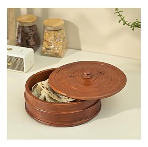 Boîte de rangement en bois au design standard et élégant pour tortillas et roti, pour l'organisation de la table de cuisine, le stockage et le service des aliments - Product Image 6