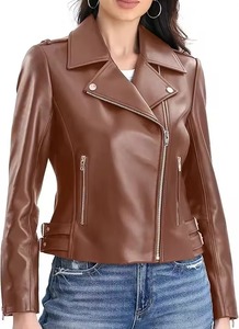 2026 Proventure Industry Women's Winter Dark Brown Leather <b>Jacket</b> <b>Plus</b> <b>Size</b> Eco-Friendly <b>Waterproof</b> Cotton Outerwear Nurak - Product Image 3