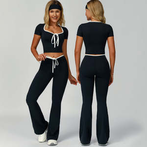 Conjunto de Ropa Deportiva para Yoga y Gimnasio de Marca Privada para Mujer, Leggings de Cintura Alta con Compresión, Proveedor de Ropa Deportiva con Logotipo Personalizado - Product Image 4