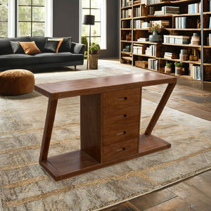 Z-shaped tiered <b>shelf</b> bookcase American pine plywood bookshelf <b>Modern</b> casual furniture bookcase - Product Image 1