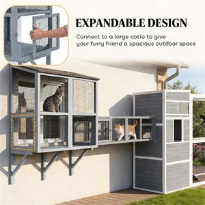 Casetta per Gatti da Esterno Grigia Montata a Parete per il Tuo Amico Peloso - Product Image 3