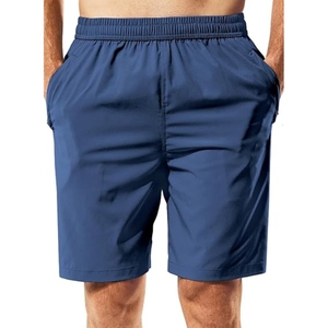 Shorts Bermuda pour homme, couleur unie violet, taille élastique, séchage rapide, décontractés, avec poches, shorts de fitness pour homme - Product Image 5