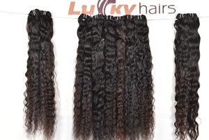 Mèches de cheveux humains vierges bouclés profonds, noirs naturels, bruts, avec cuticules alignées, double trame, doux et rebondissants - Product Image 2
