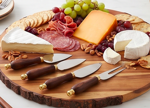 <b>Cheese</b> <b>Knife</b> <b>Set</b> of 4 Stainless Steel Blades Wood Handles With Brass Ends Durable <b>Cheese</b> Tools For Serving Use And Hotel Use - Product Image 4
