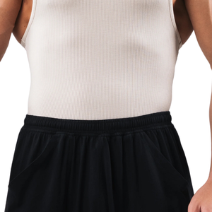 Camiseta sin mangas acanalada para hombre, ajustada, para gimnasio, culturismo, entrenamiento, color crema, elástica, ropa deportiva - Product Image 6