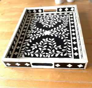 Plateau de service rectangulaire en résine au design fabuleux, assiettes à poignée, écologique, compatible lave-vaisselle, pour mariage et décoration intérieure - Product Image 1