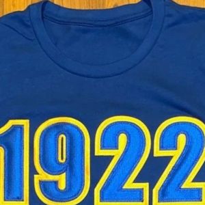 Camiseta Unisex Azul Rey Bordada 1922, Personalizada con Letras, Manga Corta, Cuello Redondo, Informal, Cómoda - Product Image 2