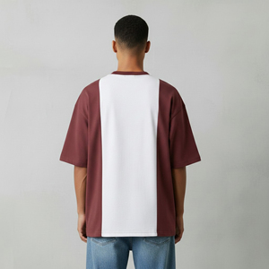 <b>Hot</b> Sale <b>Comb</b> Cotton T-shirt 180 GSM Color Block Men's Hip Hop T Shirt Drop Shoulder 100% Cotton Custom Logo Quick Dry Jersey Te - Product Image 3