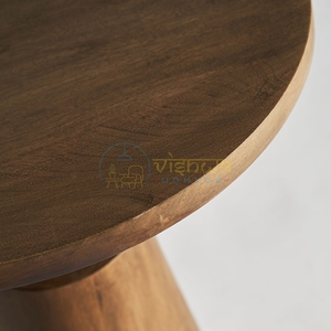 Mango Wood Round Side <b>Table</b> Sculptural Pedestal Base Modern Accent <b>Table</b> Living Room <b>Sofa</b> <b>End</b> <b>Table</b> Contemporary Home Furniture - Product Image 6