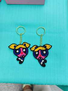 Handmade Beaded Keychain Rainbow Dog Charm Cute Bag Pendant Fashion <b>Key</b> <b>Ring</b> Gift Custom Logo Wholesale Supplier - Product Image 5